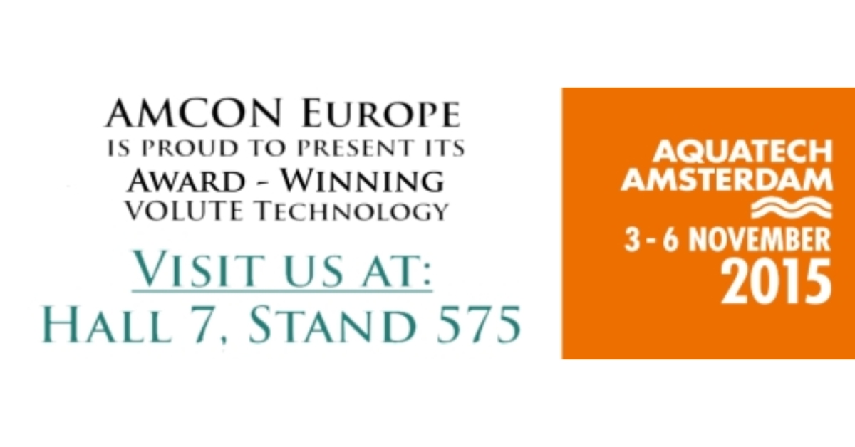 AMCON presents the VOLUTE™ Dewatering Press at Aquatech (Amsterdam) 3. - 6. November