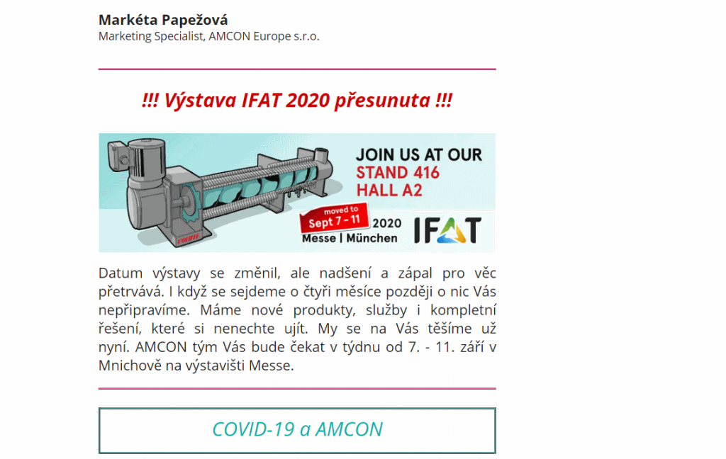 , Newsletter 04/2020, AMCON Europe s.r.o.