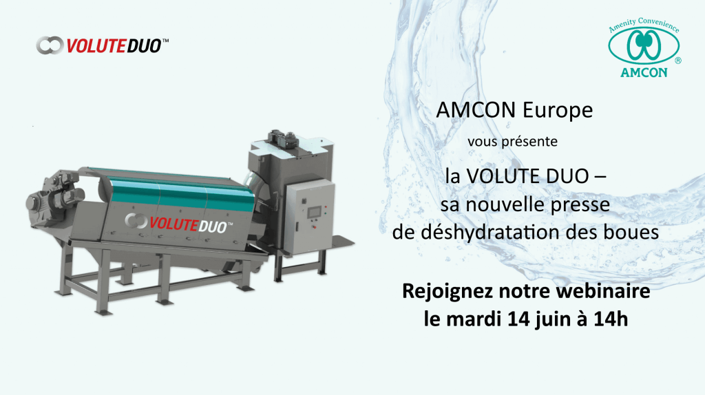 Participez au webinaire d'AMCON sur la dernière innovation - la presse de déshydratation VOLUTE DUO