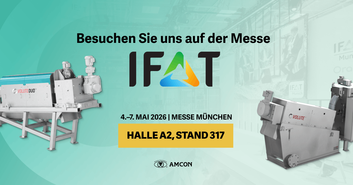 AMCON auf der IFAT 2026: Entdecken Sie die Zukunft der Schlammentwässerung