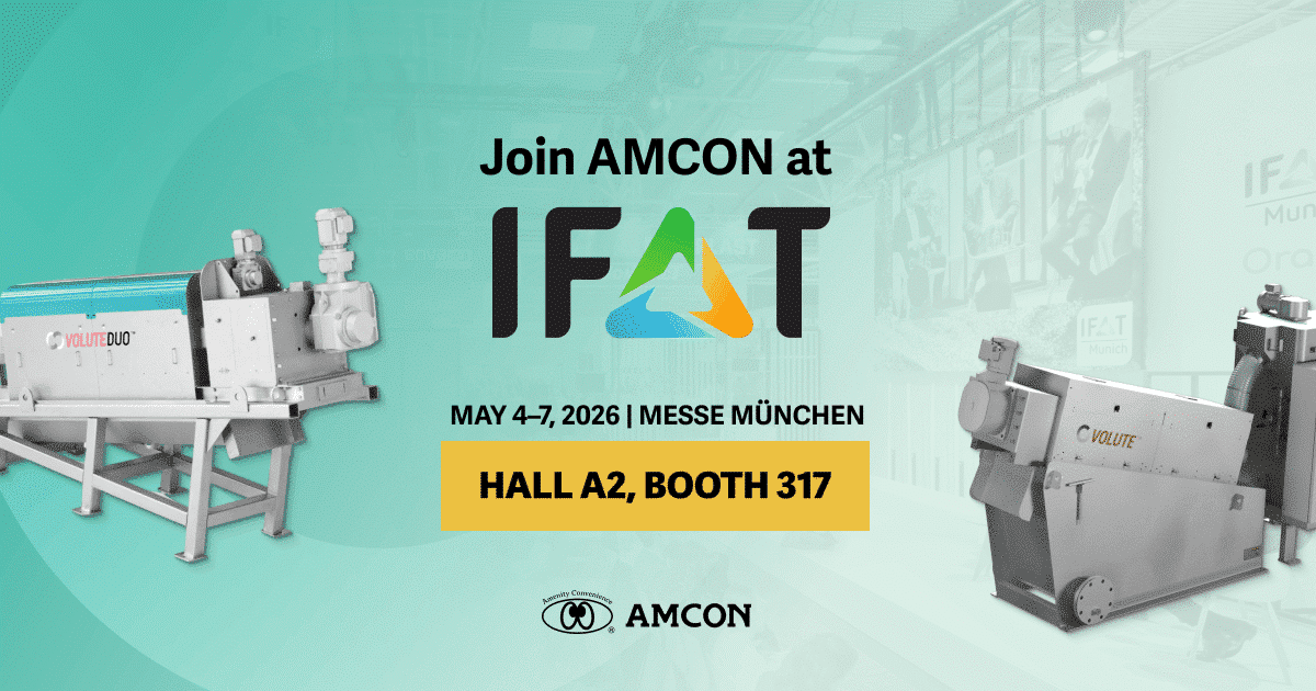 AMCON at IFAT 2026: Discover the Future of Sludge Dewatering